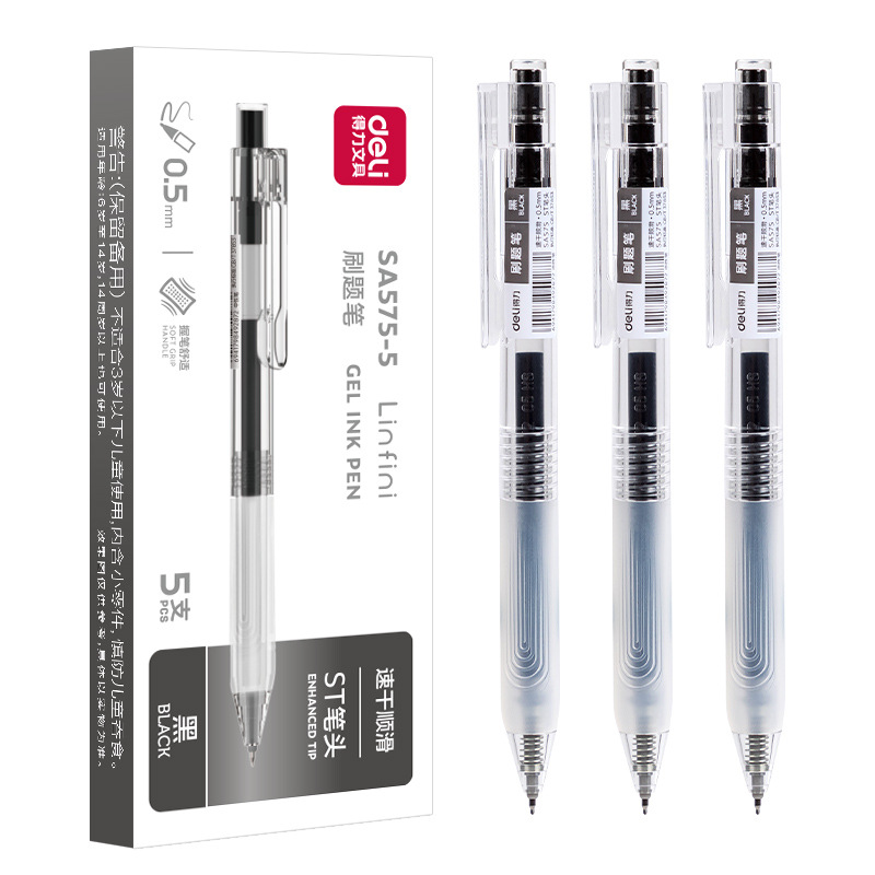 De la fuerza de cepillo rápido seco de cabeza para estudiantes para el examen de lápiz de bala negra de 0.5 mm lápiz acuoso SA575