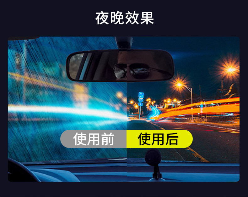 Heavy Oil Film Abrasive Agent, Car Glass Oil Film Remover, Powerful Stain Remover for Front and Rear View Mirrors, Car Window Cleaner