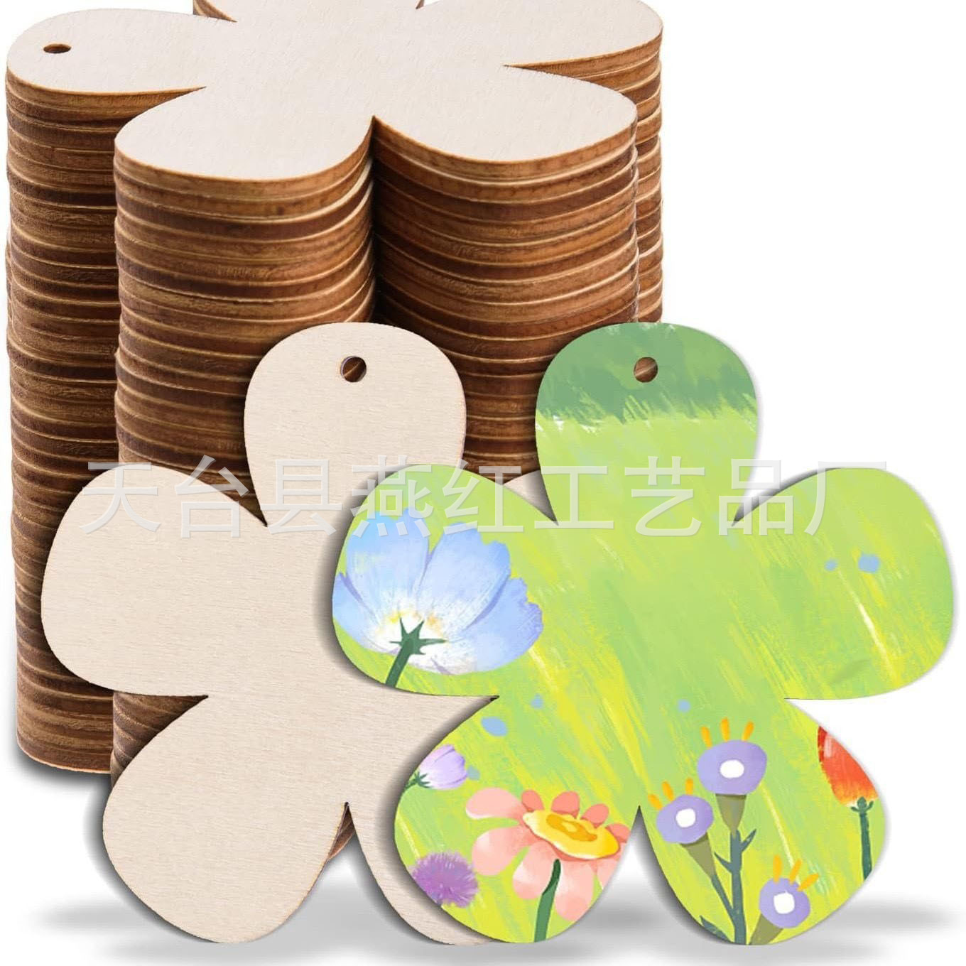 Wooden decorations, children's painted pendant, DIY 2