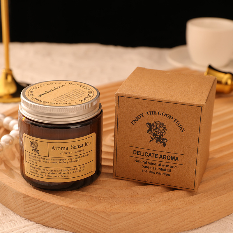 Internet celebridad vidrio aromaterapia vela bricolaje al por mayor hecho a mano sin humo fragancia aceite esencial planta cera aromaterapia vela Copa ins