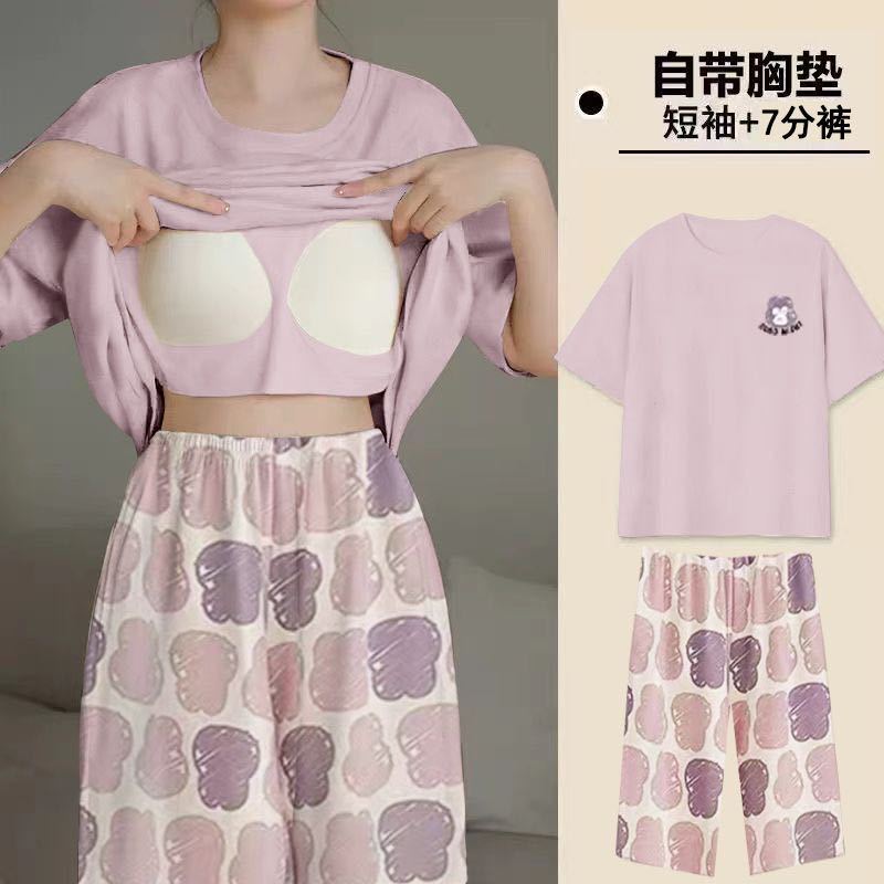 보라색 토끼머리 [반팔7부팬츠]