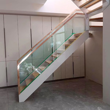 家用扶梯护栏配件简约实木楼梯扶手商场步梯柱子跨境批发栏杆