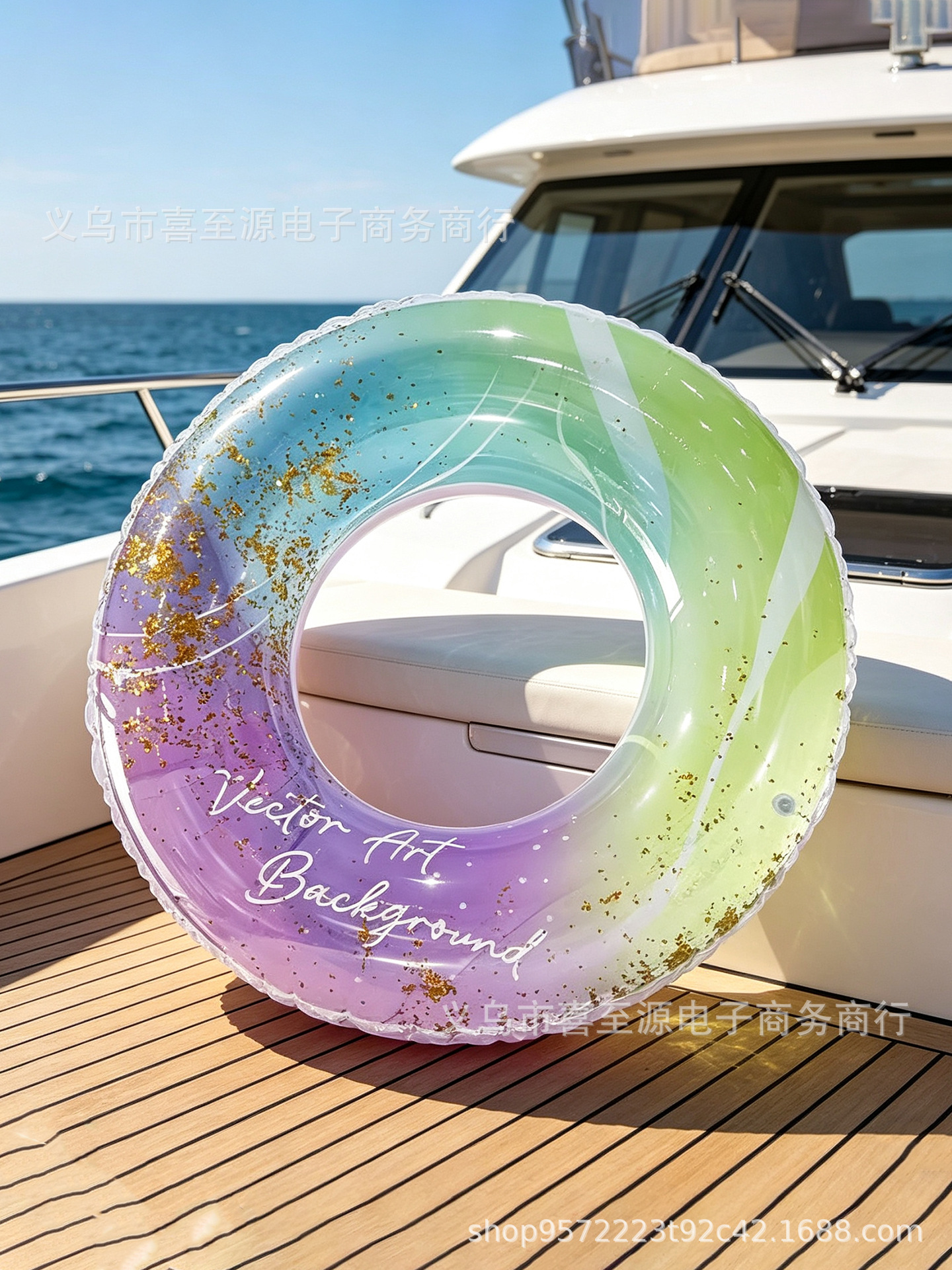 Flotador Axilar Transparente con Lentejuelas para Niños de PVC Inflable y Antivuelco