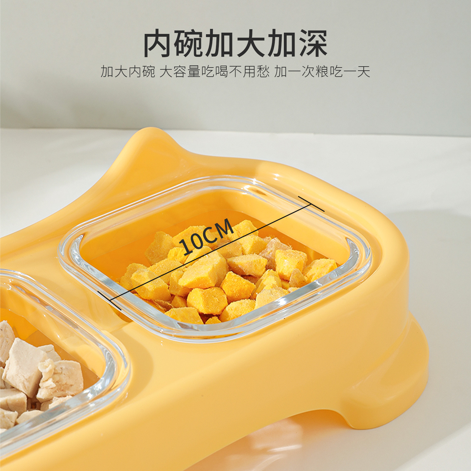 Z Pet Cat Bowl Pipitao Caja original Cubriendo la cara Gato Vidrio Tazón doble Tazón Comida para gatos Suministros para gatos Comida y agua