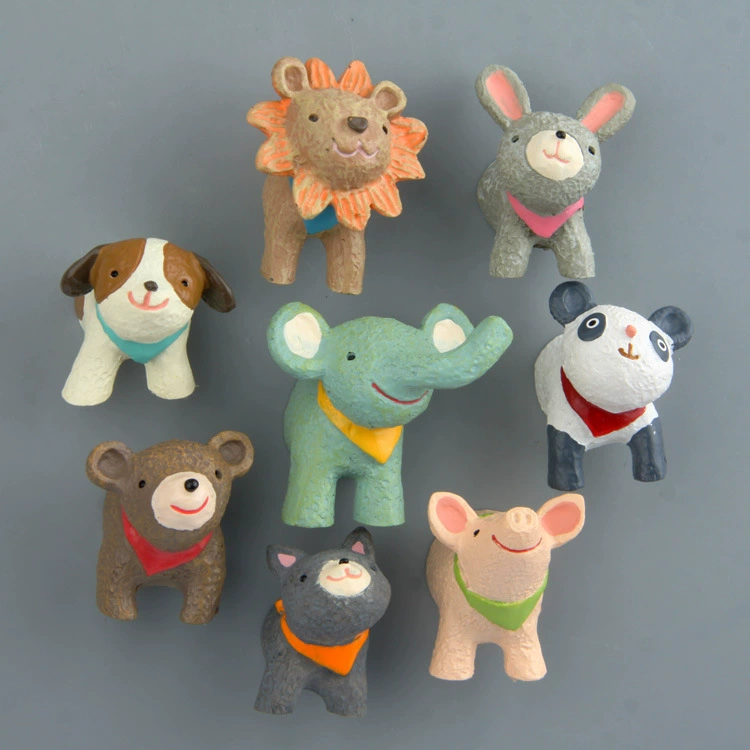 Мультяшный креативный в форме головы кролик Лев щенок слон трехмерная Магнитная кнопка наклейка на холодильник магнитная наклейка поглощающая железо каменная магнитная наклейка