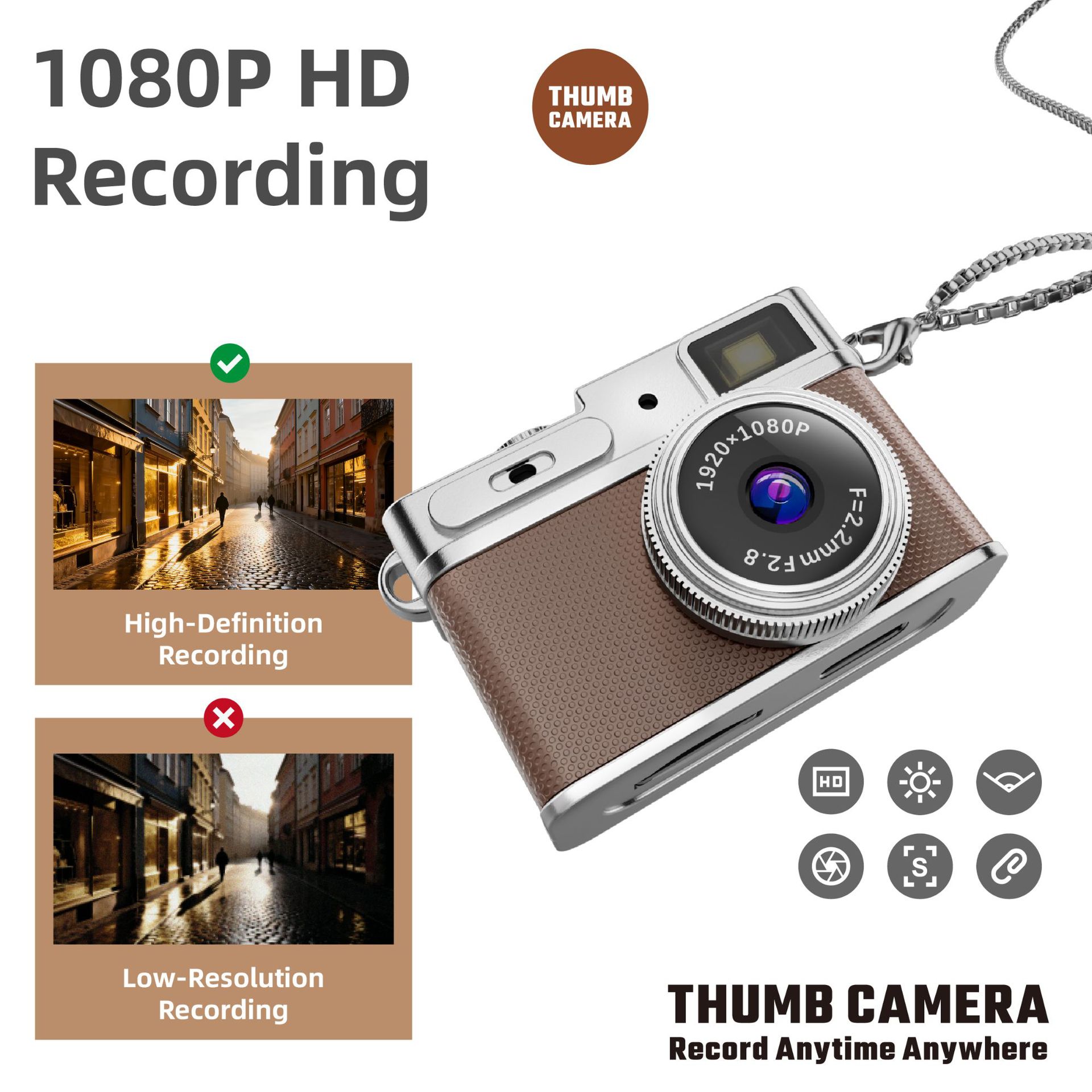 Popular Cross-Border Mini Thumb Digital Camera 1080P High-Definition Video Recording Compact and Portable Vlog Pendant Wholesale