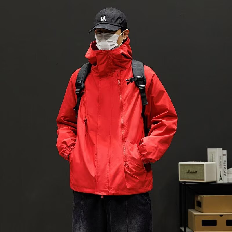 Zipper con capuz para hombres abrigos de otoño pareja trajes de montaña chaqueta chaqueta impermeable