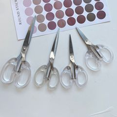 Japanese style ins style handbook art scissors, simple frosted handle art scissors, high appearance, fully transparent BH056