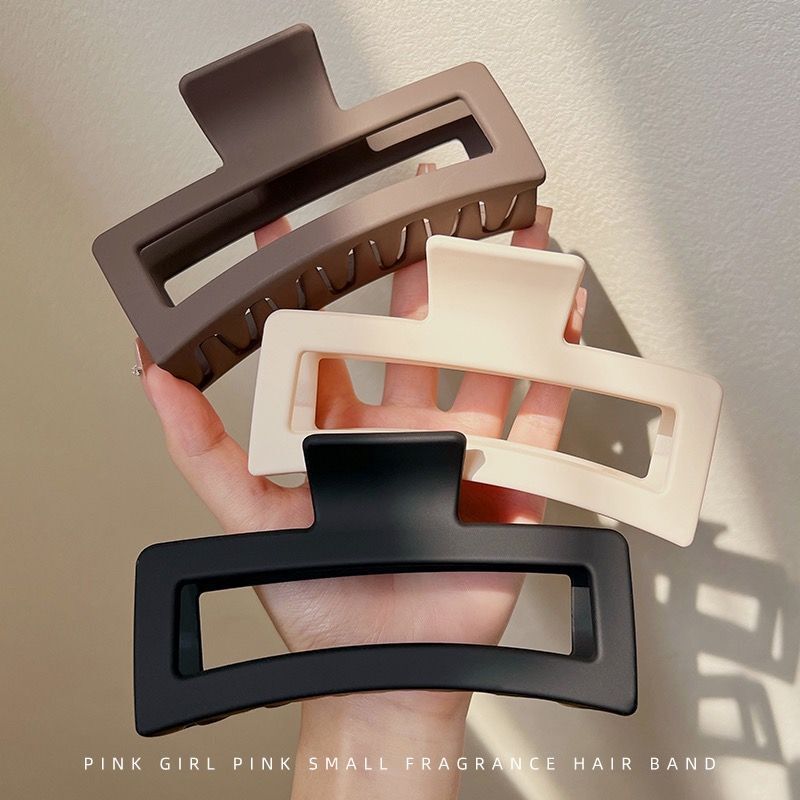 13cm Square Shark Clip for Women with Thick Hair, High Elasticity, Geometric Design, Versatile for Fixing Hair at the Back of the Head
