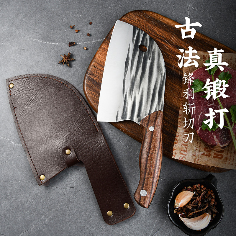 工厂现货古法锻打锋利菜刀厨房家用厨师专用刀切菜切肉砍骨刀带刀