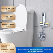 跨境枪灰色马桶冲洗喷枪带一进二出角阀冲洗器厕所水龙头三角阀