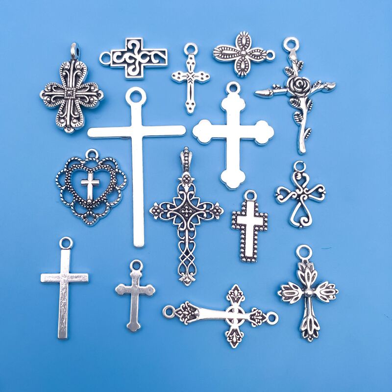 Cross-Border Hot-Selling Cross Pendants for Men and Women, Can Be Freely Matched with Necklaces, 15 Types of Cross DIY Accessories, Zhongcheng Cross-Border Hot-Selling Cross Pendants for Men and Women, Can Be Freely Matched with Necklaces, 15 Types of Cross DIY Accessories, Zhongcheng