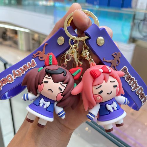 Horse Racing Girl Keychain Game Merch Figure Cartoon Plush Backpack Charms Car Keychain Small Gift Wholesale
