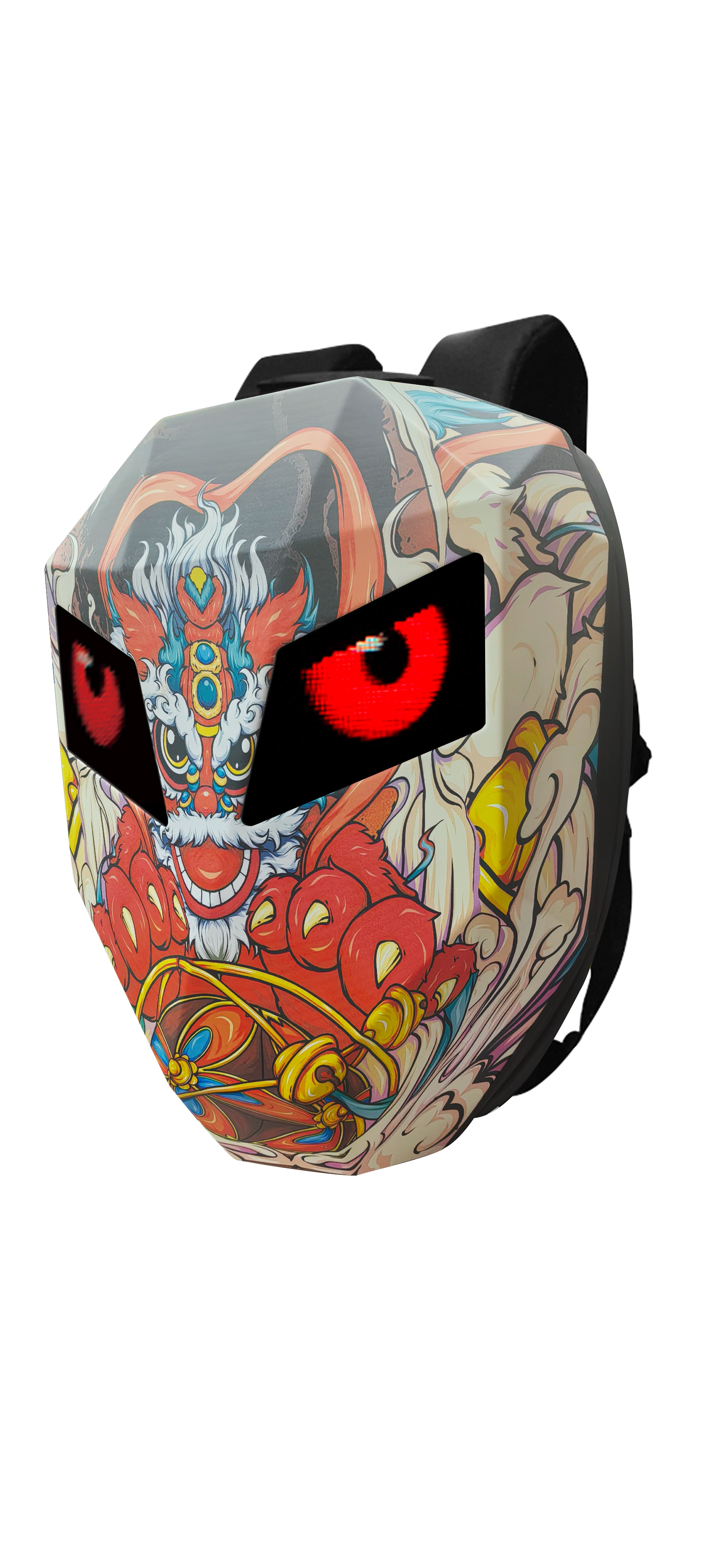 LOY bolsa de audio LED transfronteriza ojos luminosos bicicleta mochila inteligente tendencia genial fabricante de origen de casco de motocicleta