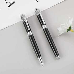 Creative Cut Out Embossed Metal Pen Black Business Office Signature Pen Printing Logo Advertising Ballpoint Pen Wholesale