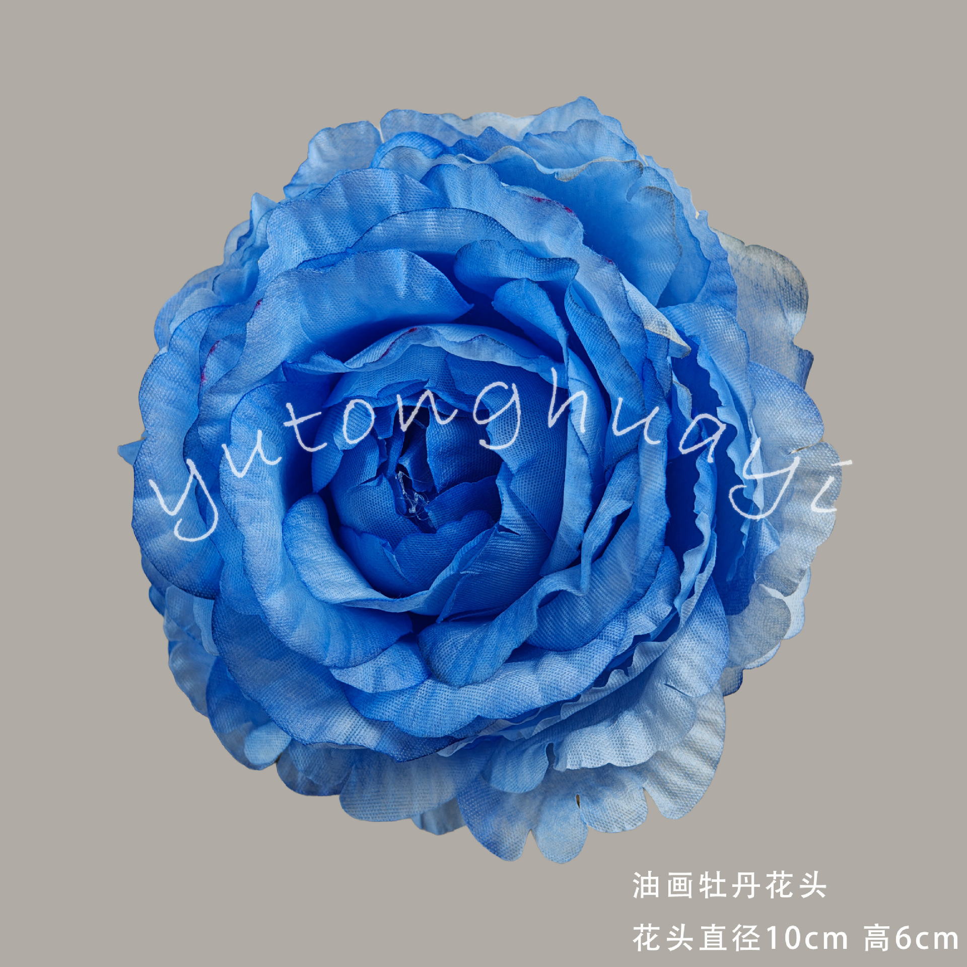 Oil painting peony flowers - blue
