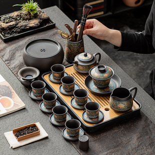 2025 New Purple Sand Kung Fu Tea Set suit Household High-end Dragon Boat Festival National Day Mid-Autumn Festival Teacher Gift Practical Gift