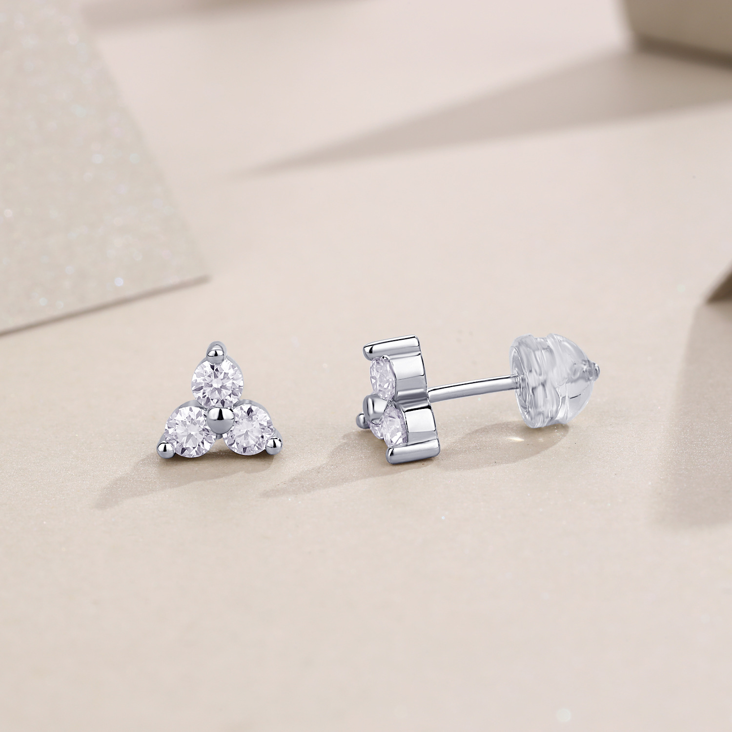 E13859--모이사나이트 다이아몬드 귀걸이