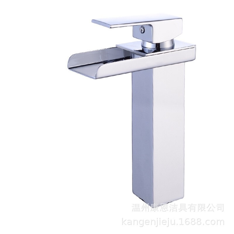 滝洗面器蛇口ホットとコールドシングルホール自己曲げ浴室カウンタートップ洗面器トイレ洗面用全銅ボディ蛇口|undefined