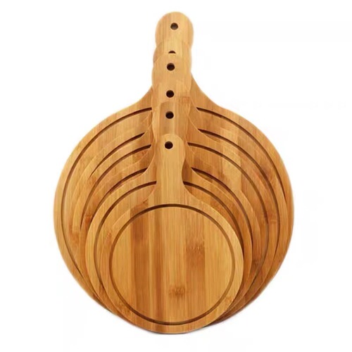 Bamboo pizza board wooden tray Western cut bread steak cake solid wood pizza tray sushi wooden round bottom tray