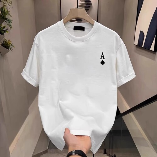 American Retro Short-Sleeve T-Shirt for Men - Summer Heavyweight Pure Cotton Loose Print Half-Sleeve Streetwear Brand Student Top T-Shirt