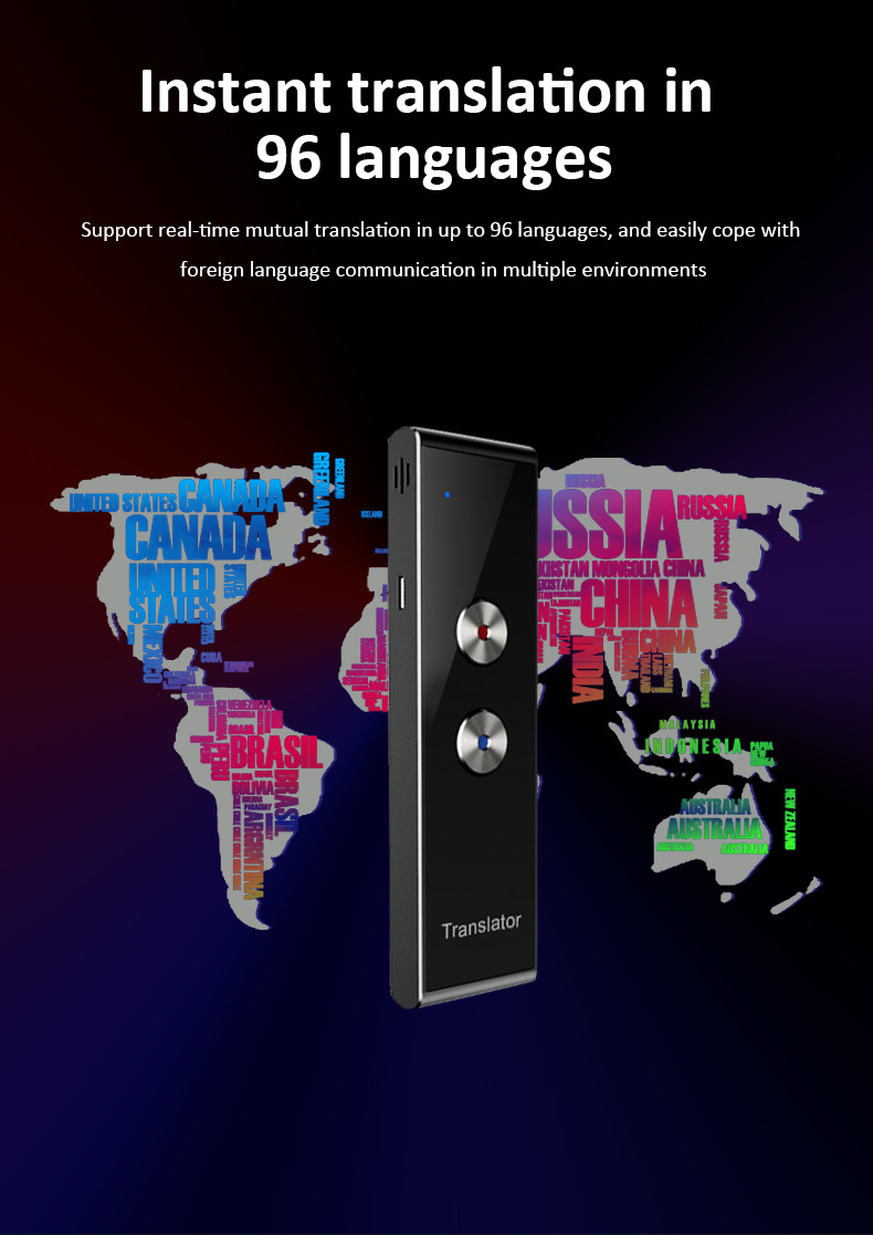 Intelligent voice offline translation machine, a portable translation tool for traveling abroad, a photo translation wonder, simultaneous recording and mutual translation Specification drawing