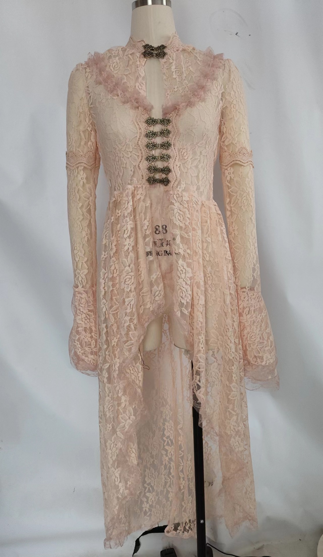 Abito medievale in pizzo per donna elegante costume da cerimonia_voghion.com
