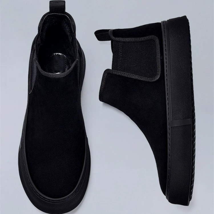 Прямые поставки с фабрики, мужская обувь, зимняя теплая Повседневная хлопковая обувь с высоким верхом на флисовой подкладке, мужские ботинки Martin на толстой подошве Joker оптом