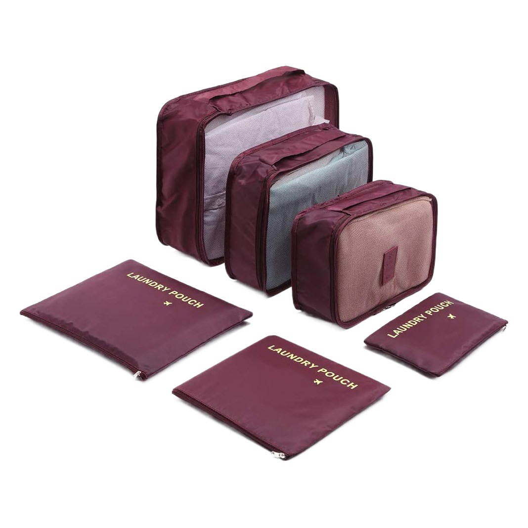 Fábrica al por mayor de almacenamiento de viaje de Corea ropa de equipaje de seis piezas impermeable bolsa de almacenamiento bolsa de organización 6 piezas traje