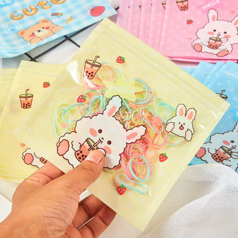 Corea del Sur ins lindo dibujos animados ziplock bolsa joyería snack caramelo oso galleta bolsa de embalaje bolsa de almacenamiento personalizable