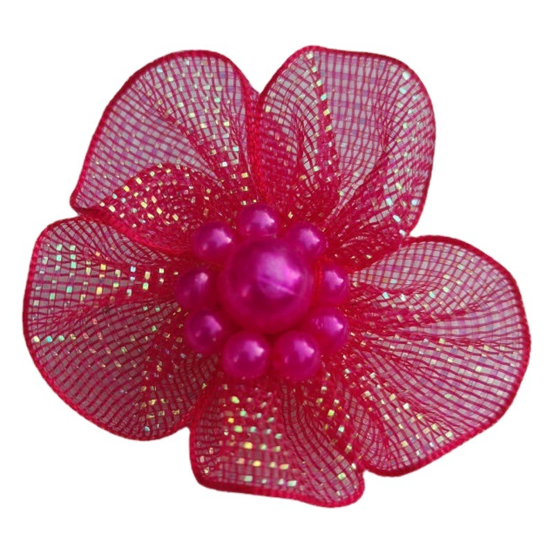 Корейская версия красочных ярких шелковых лепестков бусины Цветок DIY Одежда ручной работы обувь и головные уборы аксессуары заколки для волос аксессуары