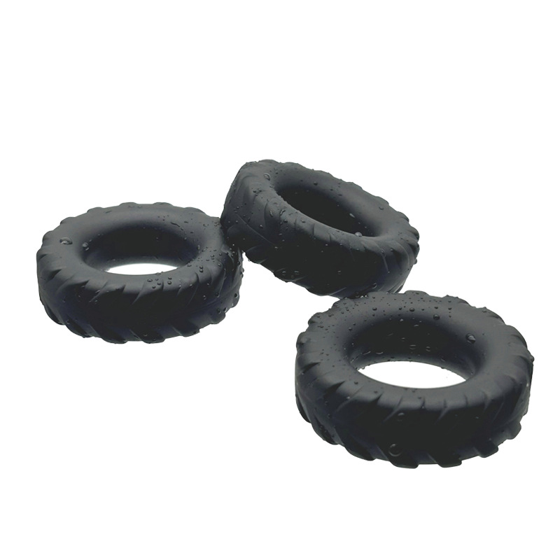 Men’s Liquid Silicone Bead Lock Delay Ring, Manual Control, Black — detail image 9