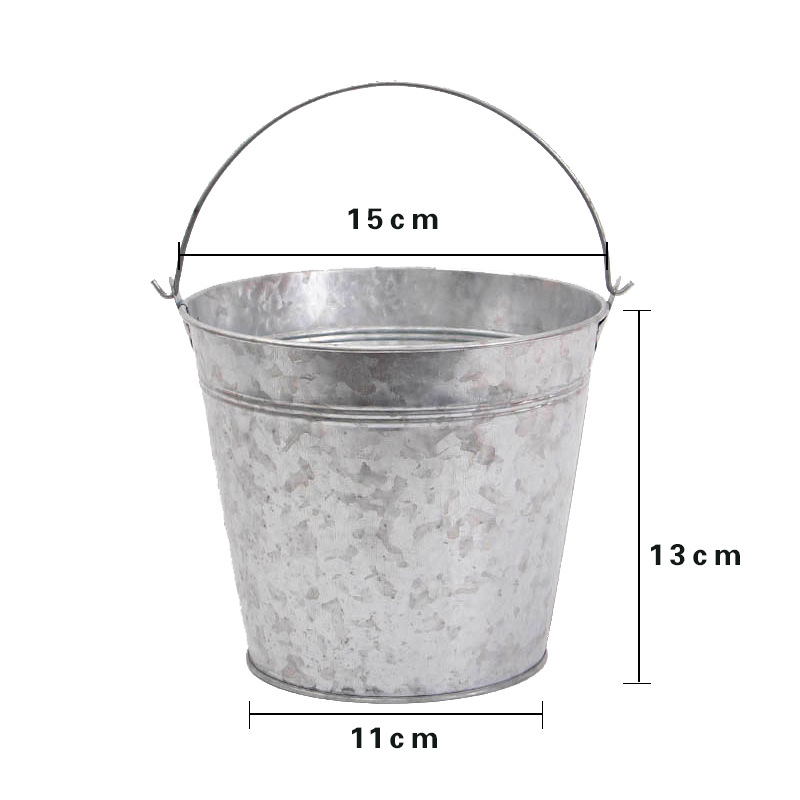 Los fabricantes suministran pequeño cubo de hierro venta al por mayor apenado metal maceta de hierro Cubo de hierro palomitas de maíz simulación de maceta