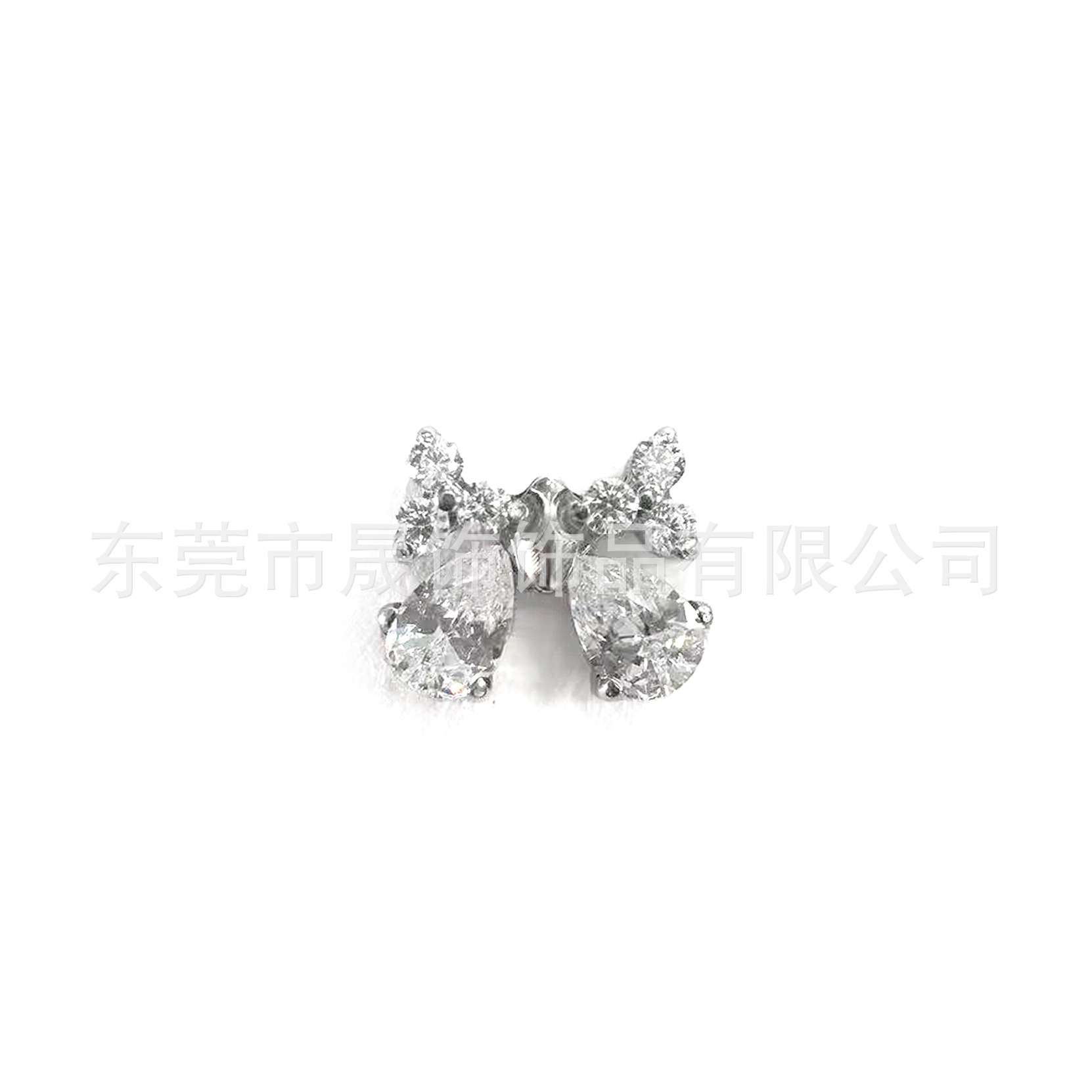 F136 Titanium Alloy Teardrop Butterfly 结 Ear Stud Studded Cubic Zirconia Helix Cartilage Stud 人体 Piercing Jewelry Internal Thread Ear 饰