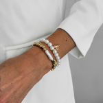 欧美跨境时尚不规则爱心水晶吊坠手饰个性巴洛克仿珍珠叠戴手链女