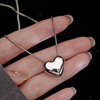 Advanced brand necklace, universal pendant hip-hop style heart shaped, silver 925 sample, high-quality style, light luxury style, simple and elegant design, internet celebrity