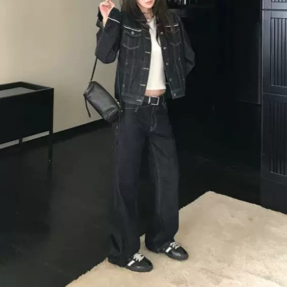 Skk Store1春秋款 假日丹宁 天丝原色复古丹宁牛仔外套女