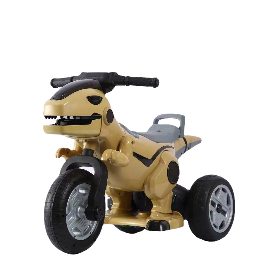 motocicleta para niños dinosaurio coche de juguete eléctrico para niños y niñas triciclo anti-rollover coche de carga grande coche de batería