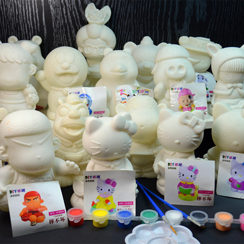 DIY Coloring Vinyl Doll Kidsren's Hand-Painted Toys White Embryo Model Creative Educational Coloring Ornaments