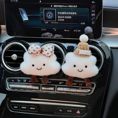 perfume creative decoration car | Car hanging - khaki-hat-cloud-polka-dot-knot-cloud-air-outlet-decoration-free-aromatherapy-tablets