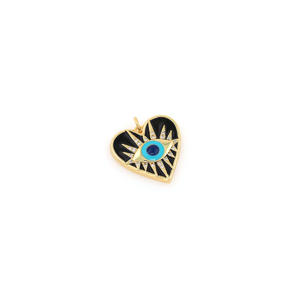 Copper pendant with zircon heart shaped