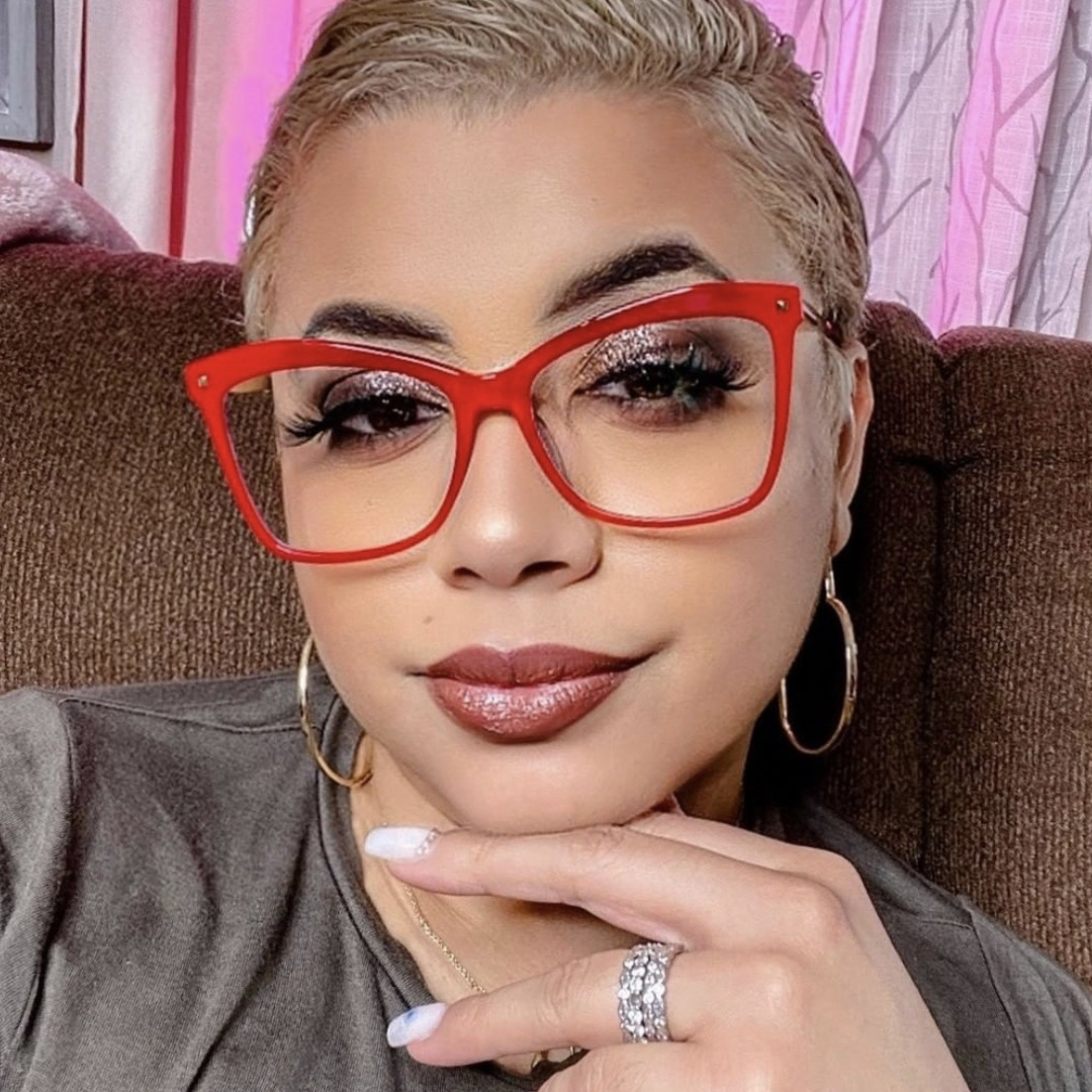 Glasses Classification Ac Lens Material Cross-border Cat Eye Mi Nail Glasses Frame New Anti-blue Light Fashion Plain Glasses Women's Ins Trendy Large Frame Glasses