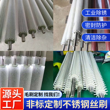 工业级白色尼龙毛刷辊食品机械果蔬清洗除尘抛光滚刷配件按需定制