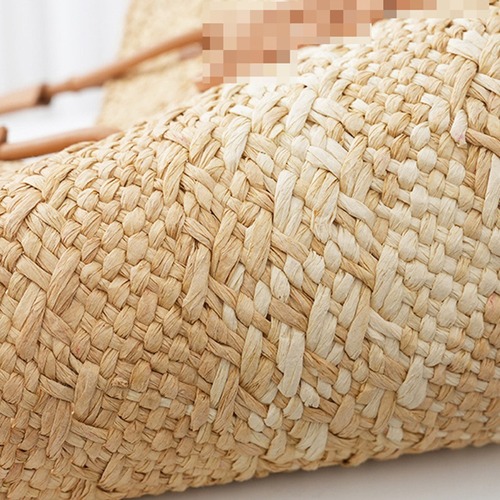 2024 New Luo Family Woven Grass Weave Bag Crossbody Bag Summer Beach Sand Grass Bag Large Capacity Bucket Shoulder Bag