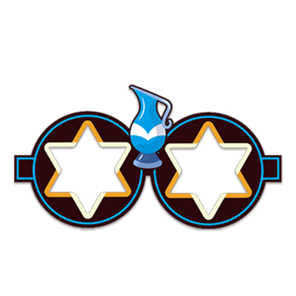 HAPPY HANUKKAH gafas de estrella de seis puntas 2024 transfronteriza judía HANUKKAH gafas de papel decoración del partido