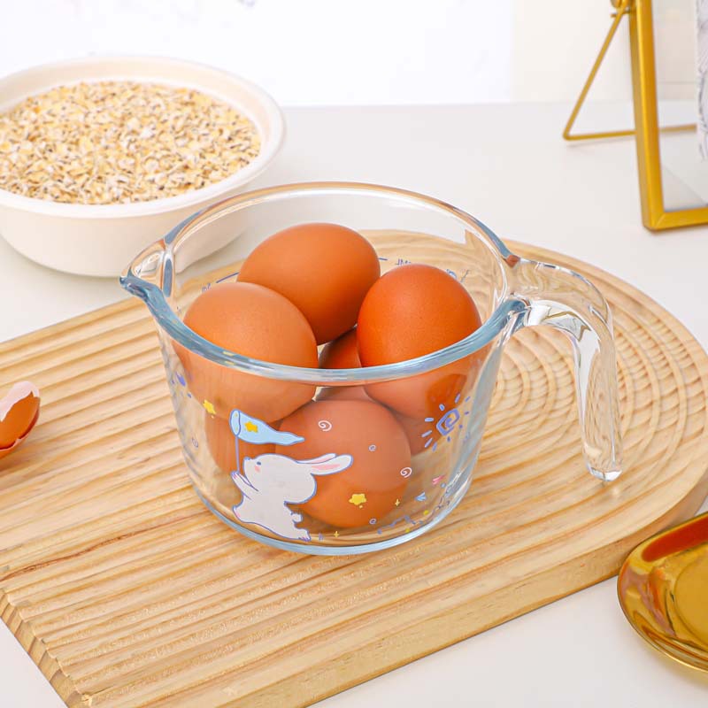 Nuevos productos de taza de medición de vidrio transparente para el hogar de gran capacidad engrosada taza de escala resistente a altas temperaturas taza de hornear cuchara de medición al por mayor