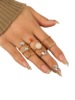 Retro trend ring with stone, fashionable set, European style, with gem, wholesale