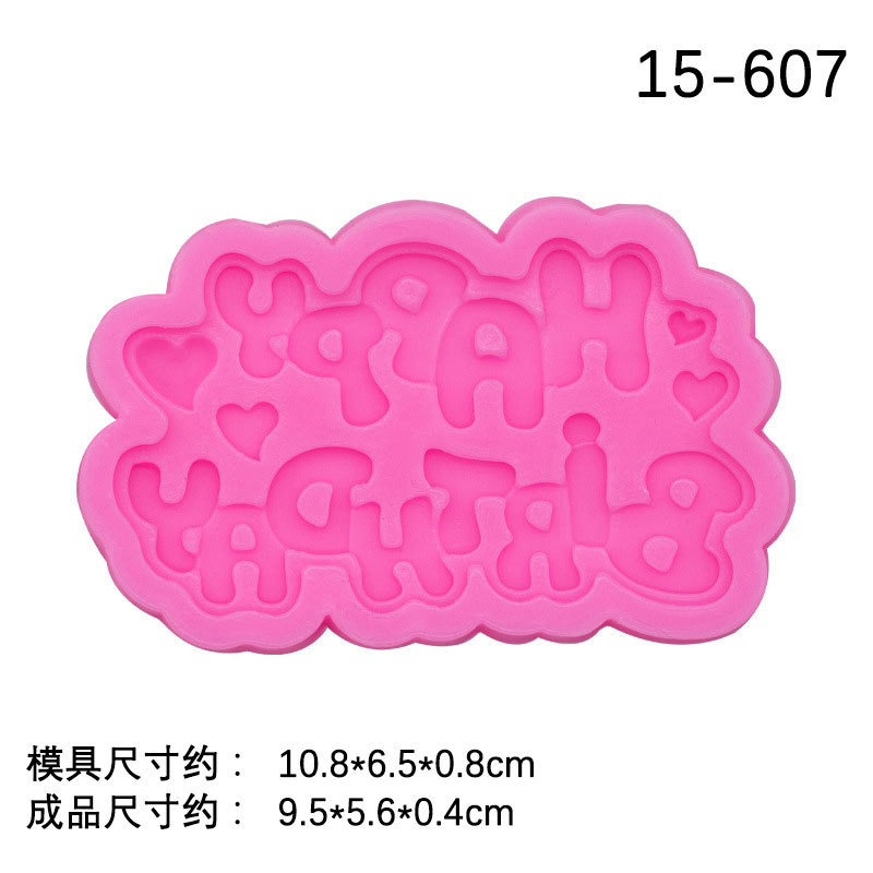 Feliz cumpleaños carta molde de silicona fondant molde de silicona líquida Feliz cumpleaños herramienta para hornear creativa