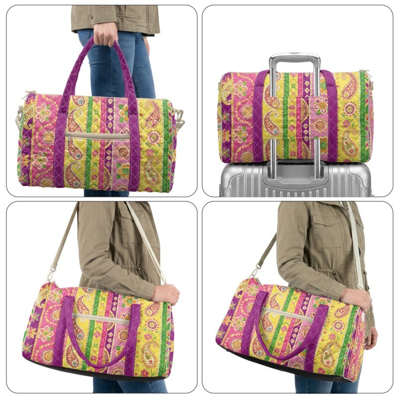Quilted Embroidered Yoga Fitness Bag, Travel Luggage Bag, Large Capacity, Cute Dog and Horse Crossbody Travel Bag, Minimum Order of One Piece