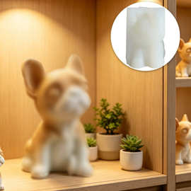 坐立斗牛犬香薰蜡烛模具石膏摆件手工装饰模具动物